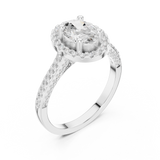 1.396 CT Oval & Round Lab Grown Diamond Ring | WOKE