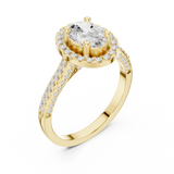 1.396 CT Oval & Round Lab Grown Diamond Ring | WOKE