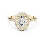 1.396 CT Oval & Round Lab Grown Diamond Ring | WOKE