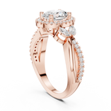 1.505 CT Oval & Round Lab Grown Diamond Ring | WOKE