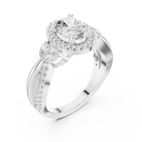 1.505 CT Oval & Round Lab Grown Diamond Ring | WOKE