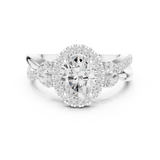 1.505 CT Oval & Round Lab Grown Diamond Ring | WOKE