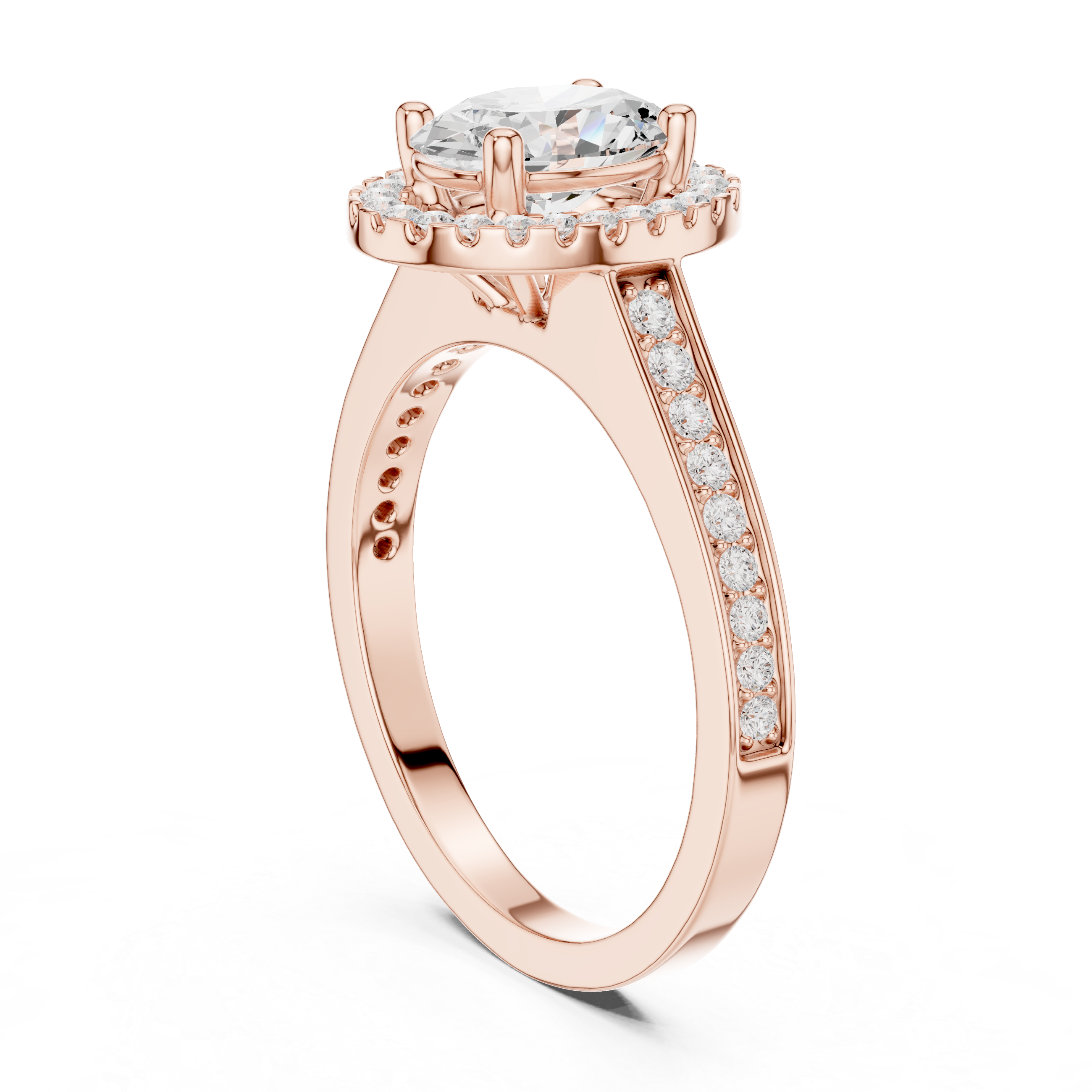 1.382CT Oval & Round Lab Grown Diamond Ring | WOKE