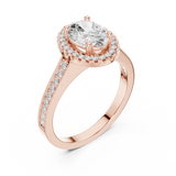 1.382CT Oval & Round Lab Grown Diamond Ring | WOKE