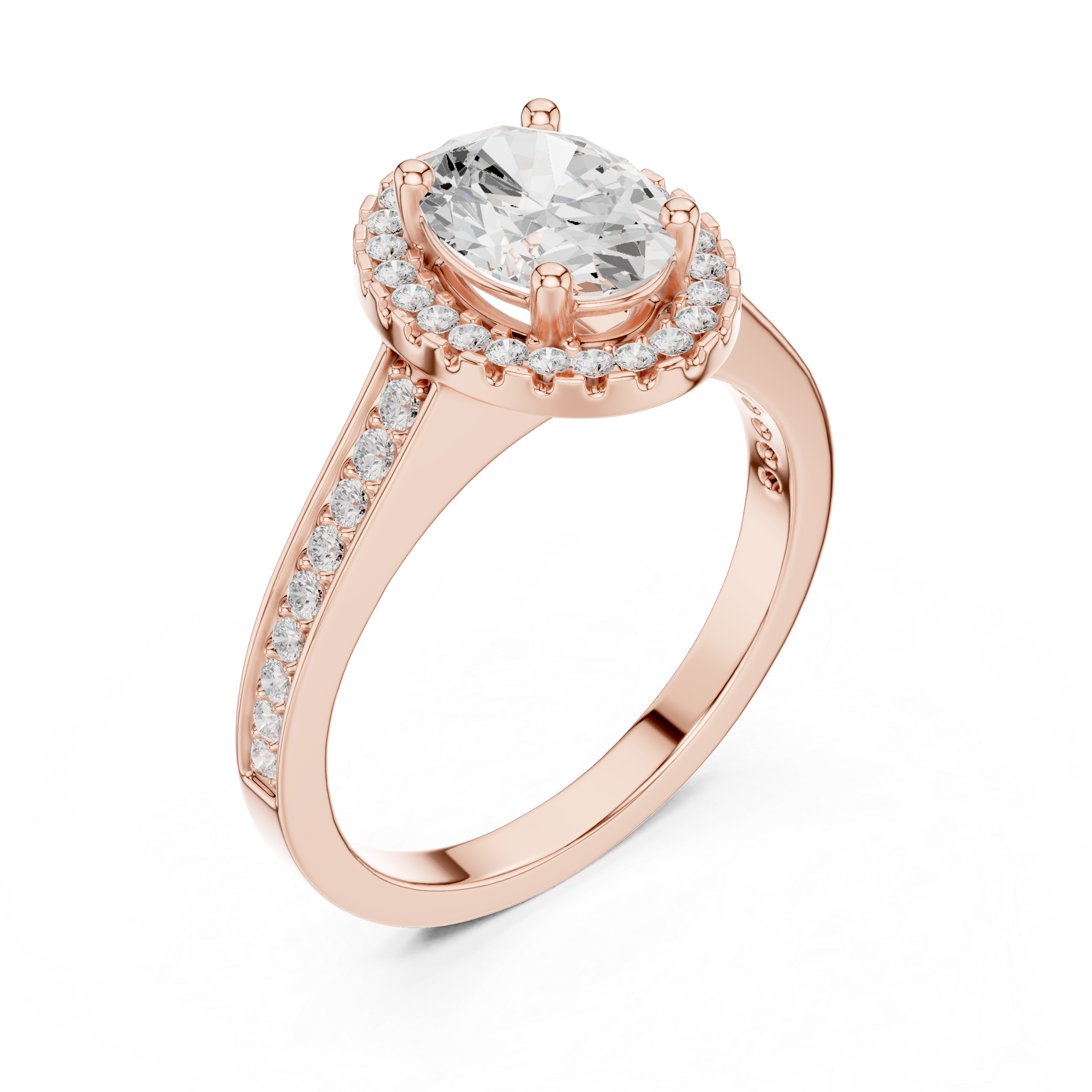 1.382CT Oval & Round Lab Grown Diamond Ring | WOKE