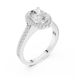 1.382CT Oval & Round Lab Grown Diamond Ring | WOKE