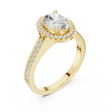 1.382CT Oval & Round Lab Grown Diamond Ring | WOKE