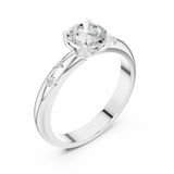 0.89 CT Round Lab Grown Diamond Ring | WOKE