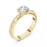 0.89 CT Round Lab Grown Diamond Ring | WOKE
