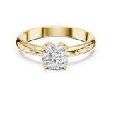 0.89 CT Round Lab Grown Diamond Ring | WOKE