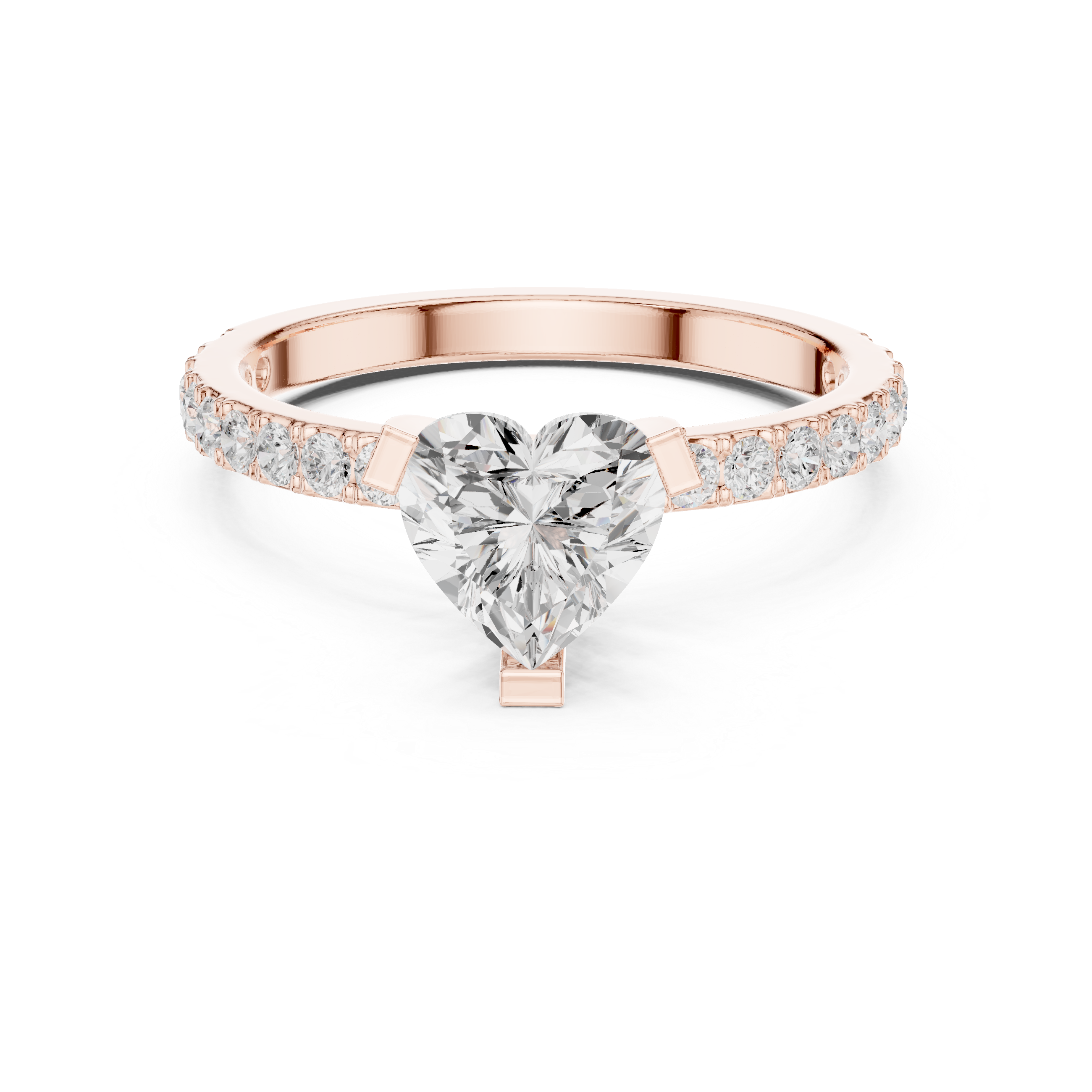 0.42 CT Heart shape Lab Grown Diamond Ring | WOKE