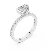 0.42 CT Heart shape Lab Grown Diamond Ring | WOKE