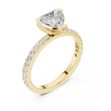 0.42 CT Heart shape Lab Grown Diamond Ring | WOKE