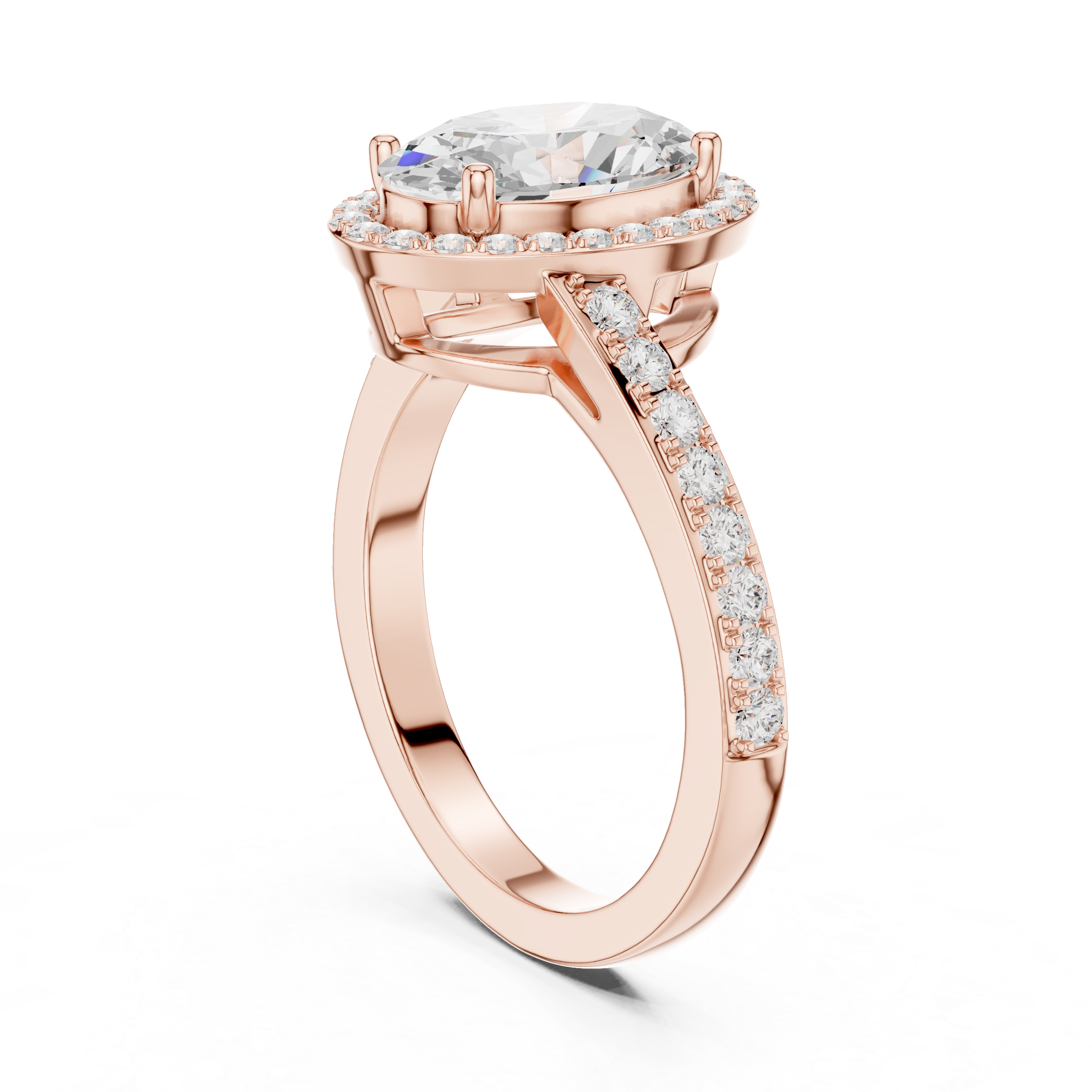 2.28 CT Oval & Round Lab Grown Diamond Ring | WOKE