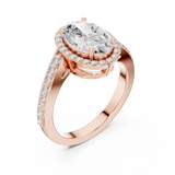 2.28 CT Oval & Round Lab Grown Diamond Ring | WOKE
