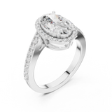2.28 CT Oval & Round Lab Grown Diamond Ring | WOKE