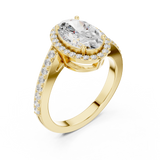 2.28 CT Oval & Round Lab Grown Diamond Ring | WOKE