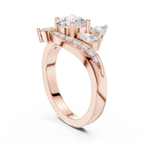 1.59 CT Marquise & Round Lab Grown Diamond Ring | WOKE