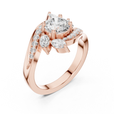 1.59 CT Marquise & Round Lab Grown Diamond Ring | WOKE