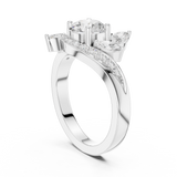 1.59 CT Marquise & Round Lab Grown Diamond Ring | WOKE