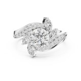 1.59 CT Marquise & Round Lab Grown Diamond Ring | WOKE