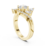 1.59 CT Marquise & Round Lab Grown Diamond Ring | WOKE
