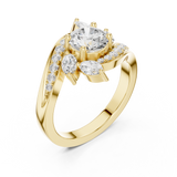 1.59 CT Marquise & Round Lab Grown Diamond Ring | WOKE