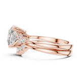 0.355 CT Cushion square Marquise &Round Lab Grown Diamond Ring | WOKE