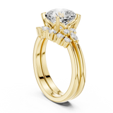 0.355 CT Cushion square Marquise &Round Lab Grown Diamond Ring | WOKE