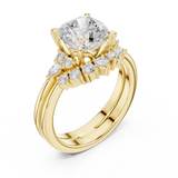 0.355 CT Cushion square Marquise &Round Lab Grown Diamond Ring | WOKE