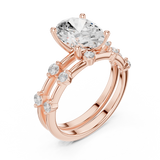 2.775 CT Oval  & Round Lab Grown Diamond Ring | WOKE
