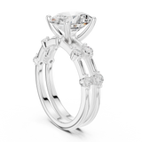 2.775 CT Oval  & Round Lab Grown Diamond Ring | WOKE
