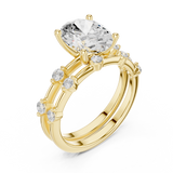 2.775 CT Oval  & Round Lab Grown Diamond Ring | WOKE
