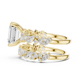 3.021 CT Marquise Emerald  & Round Lab Grown Diamond Ring | WOKE