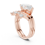 2.64 CT Marquise Oval  & Round Lab Grown Diamond Ring | WOKE