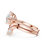2.64 CT Marquise Oval  & Round Lab Grown Diamond Ring | WOKE