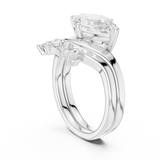 2.64 CT Marquise Oval  & Round Lab Grown Diamond Ring | WOKE