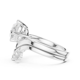 2.64 CT Marquise Oval  & Round Lab Grown Diamond Ring | WOKE