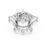 2.64 CT Marquise Oval  & Round Lab Grown Diamond Ring | WOKE