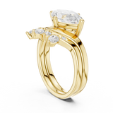 2.64 CT Marquise Oval  & Round Lab Grown Diamond Ring | WOKE