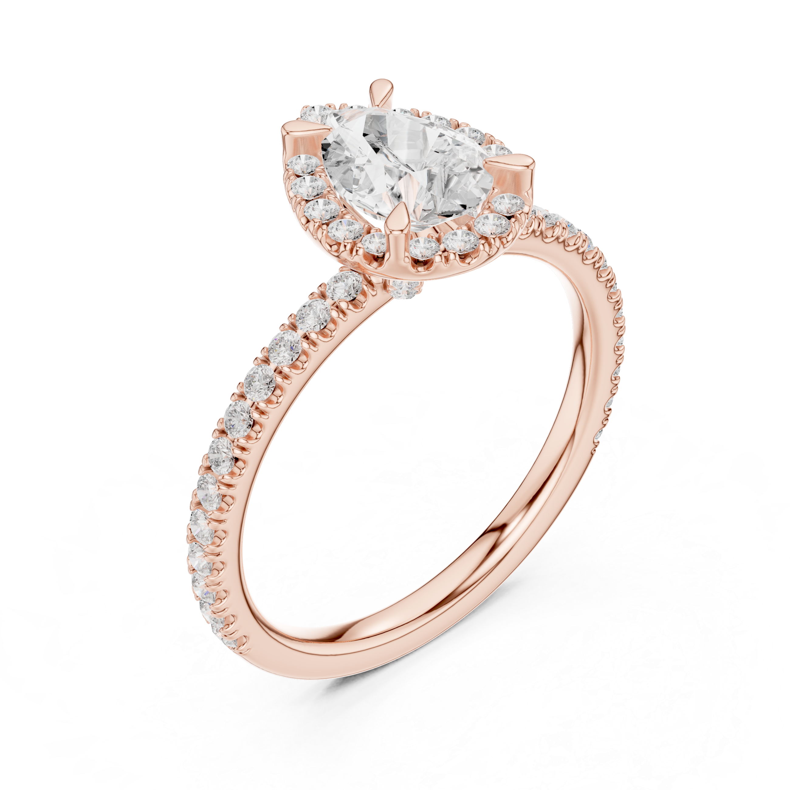 1.416 CT Pear  & Round Lab Grown Diamond Ring | WOKE