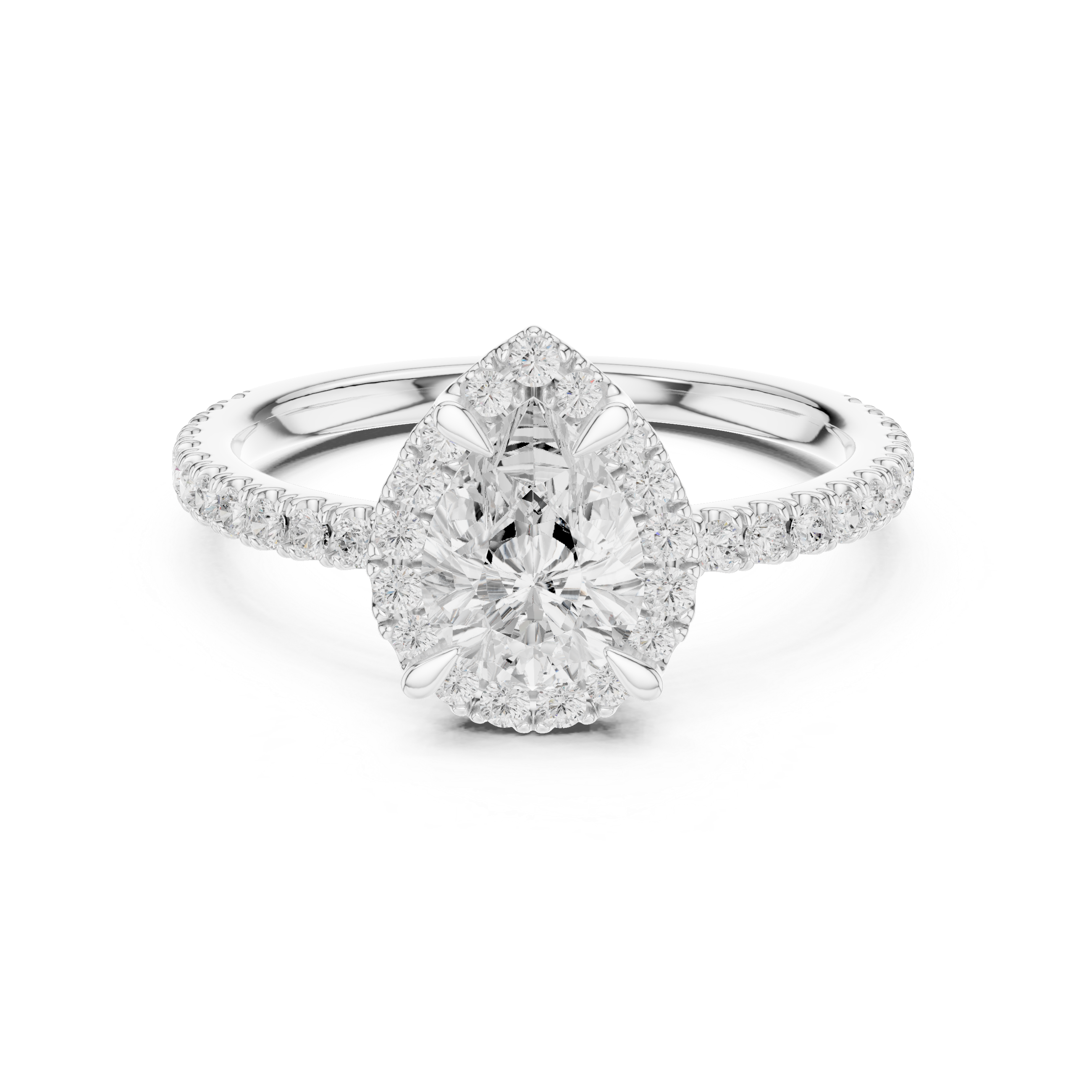 1.416 CT Pear  & Round Lab Grown Diamond Ring | WOKE