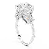 3.874 CT Baguette Pear & Round Lab Grown Diamond Ring | WOKE