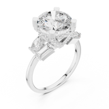3.874 CT Baguette Pear & Round Lab Grown Diamond Ring | WOKE