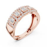 0.756 CT  Emerald & Round Lab Grown Diamond Ring | WOKE