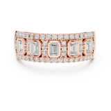 0.756 CT  Emerald & Round Lab Grown Diamond Ring | WOKE