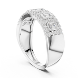 0.756 CT  Emerald & Round Lab Grown Diamond Ring | WOKE