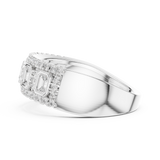 0.756 CT  Emerald & Round Lab Grown Diamond Ring | WOKE