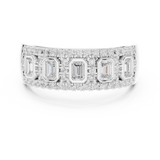 0.756 CT  Emerald & Round Lab Grown Diamond Ring | WOKE