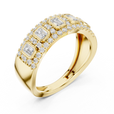 0.756 CT  Emerald & Round Lab Grown Diamond Ring | WOKE